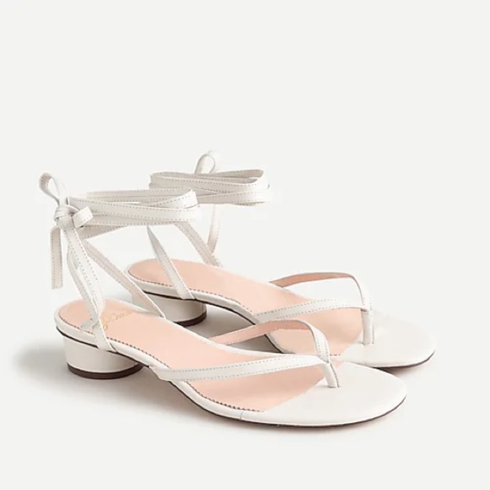 NWT J Crew Ivory Tie Sandal